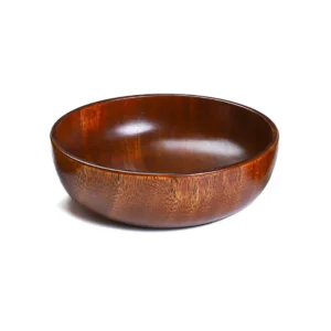 Clear lacquer acacia serving bowl