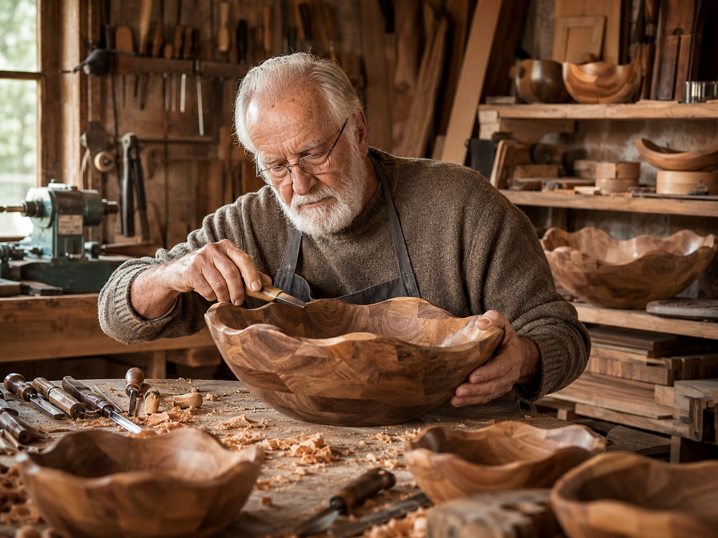 handcrafted-wood-salad-bowl-made-by-an-elderly-artisan-in-a-rustic-woodworking-workshop